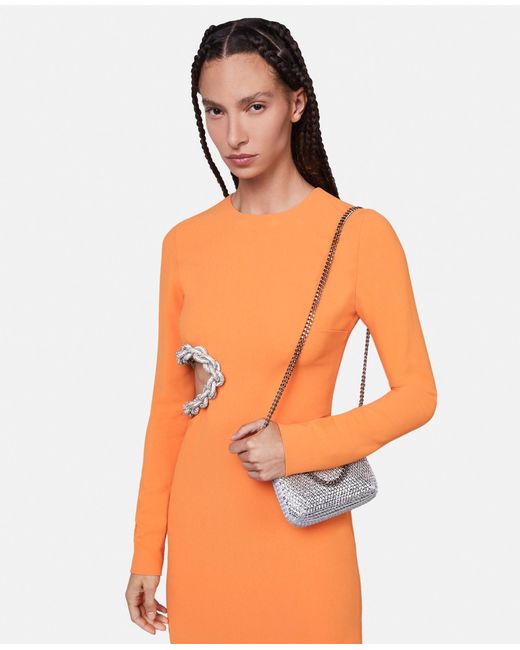 Stella McCartney Orange Falabella Sequin Tiny Tote Bag