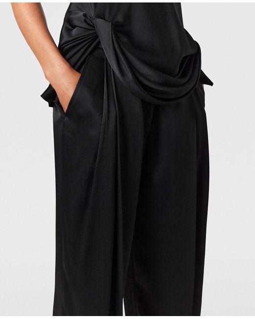 Stella McCartney Black Draped Satin Top