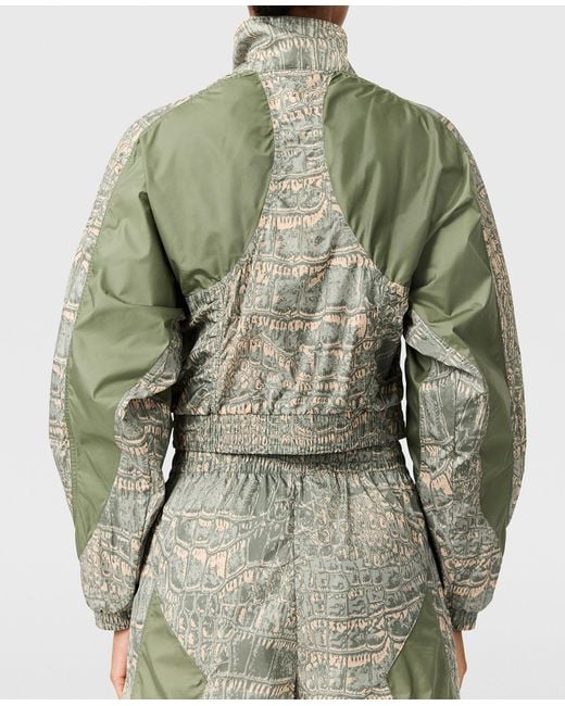 Stella McCartney Green Funnel Neck Graphic Print Track Jacket