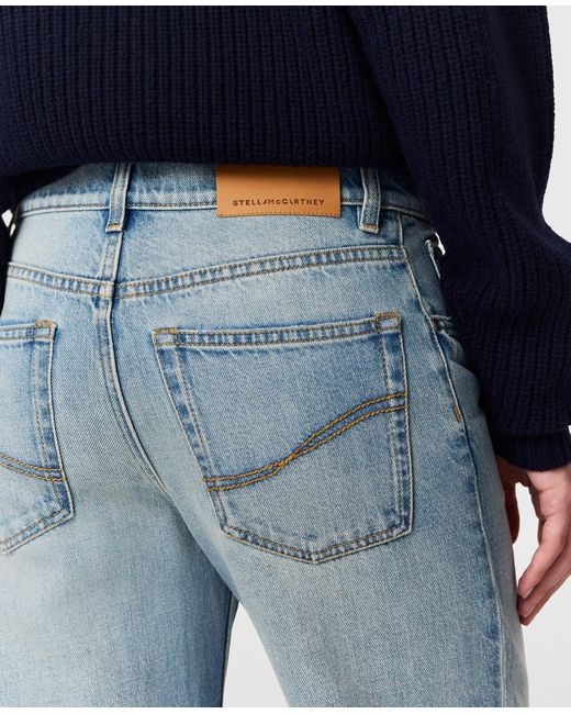 Stella McCartney Blue Distressed Patch Straight Jeans