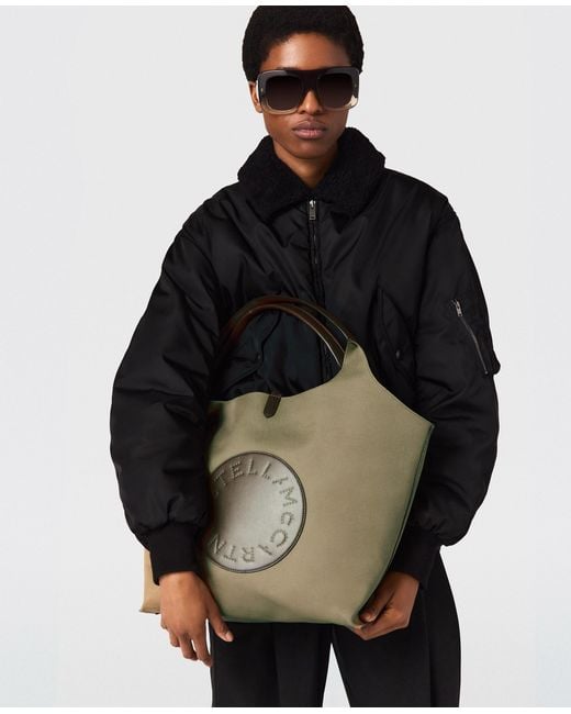 Stella McCartney Green Logo Reversible Tote Bag