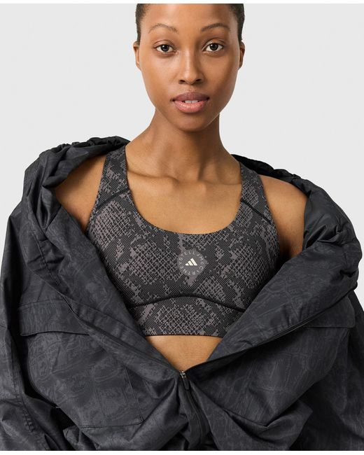 Stella McCartney Gray Truepurpose Power Impact Snake Print Training Bra