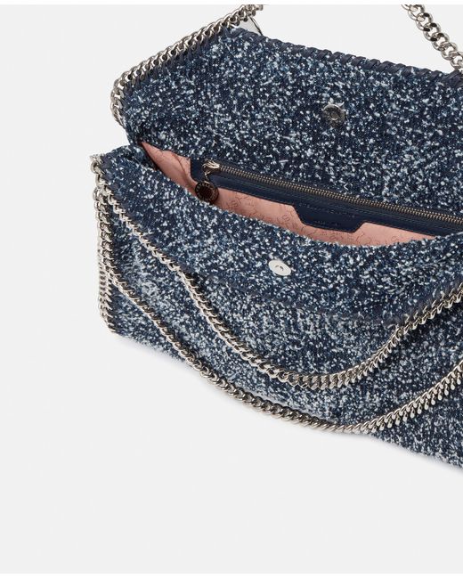 Stella McCartney Blue Falabella Fold-Over Bouclé Tote Bag, , Speckled