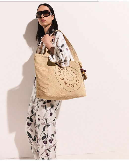 Stella McCartney Natural Cherry Print Oversized Trousers
