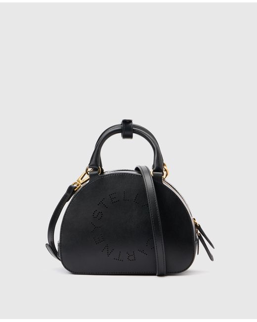 Stella McCartney Black Logo Top Handle Crossbody Bag