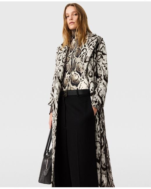 Stella McCartney White Cloud Leopard High-Neck Bodysuit