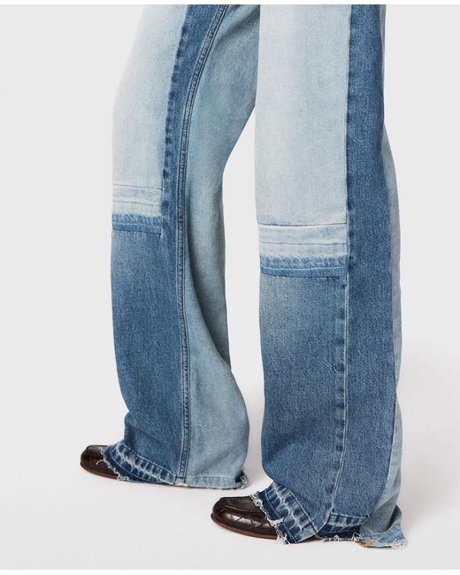 Stella McCartney Blue Patchwork Straight-leg Jeans
