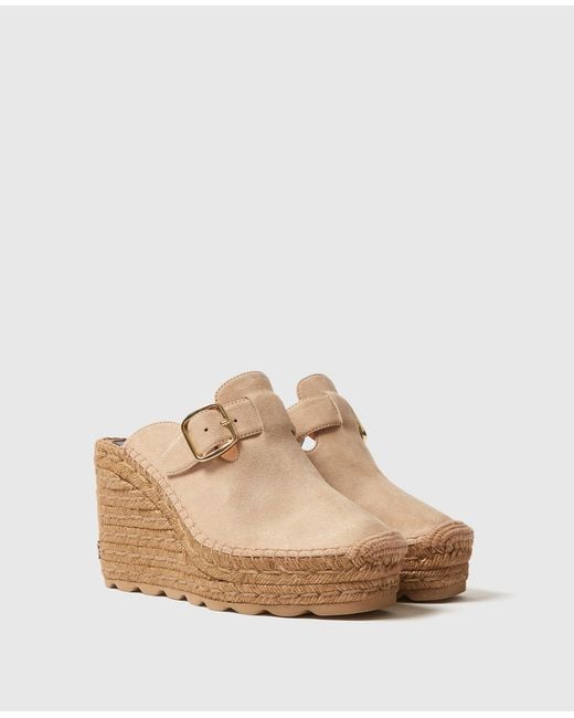 Stella McCartney White Gaia Suede Clogs