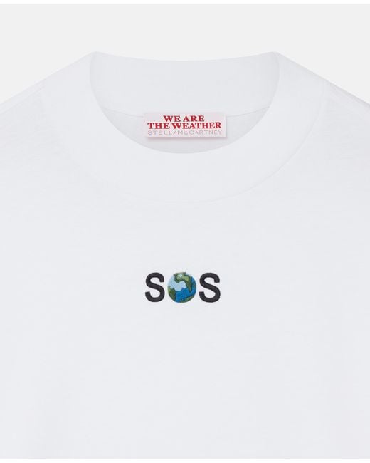 Stella McCartney White Sos Embroidered Long-sleeve T-shirt