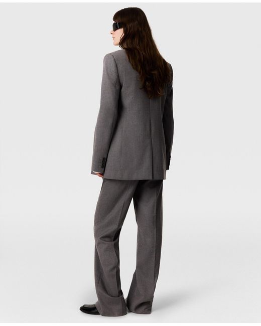 Stella McCartney Gray Double-breasted Flannel Blazer