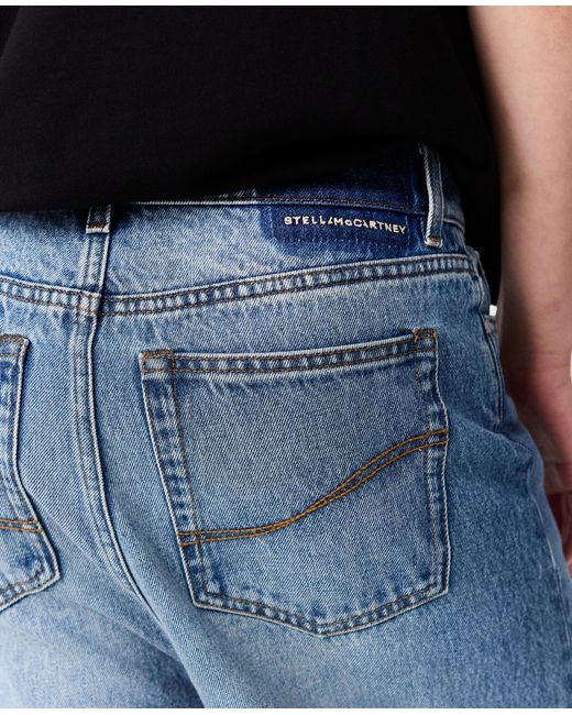 Stella McCartney Blue Faded Wide-Leg High-Rise Denim Jeans