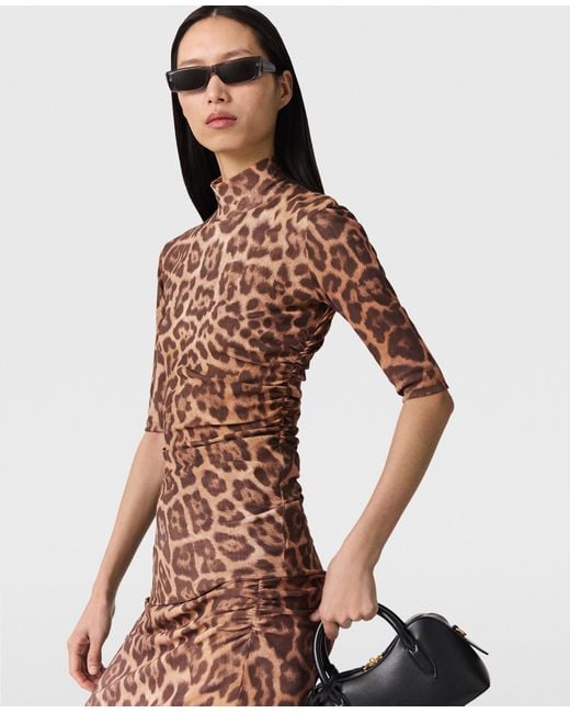 Stella McCartney Multicolor Leopard High-Neck Top