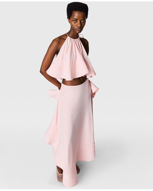 Stella McCartney Pink Halterneck Sleeveless Frill Top
