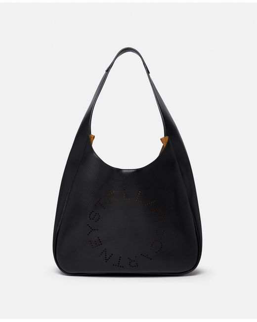 Stella McCartney Black Logo Slouchy Hobo Tote Bag
