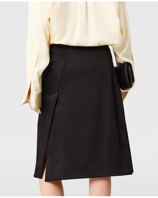 Stella McCartney Black Tailored Satin Midi Skirt