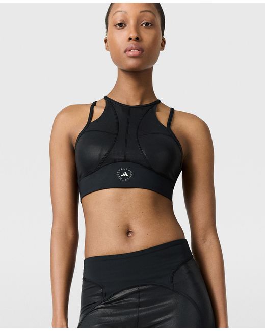 Stella McCartney Black Truepurpose Training Micro Dot Bra
