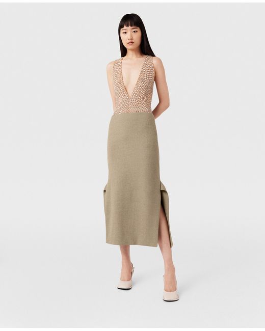 Stella McCartney Natural Mid-rise Wool Midi Skirt