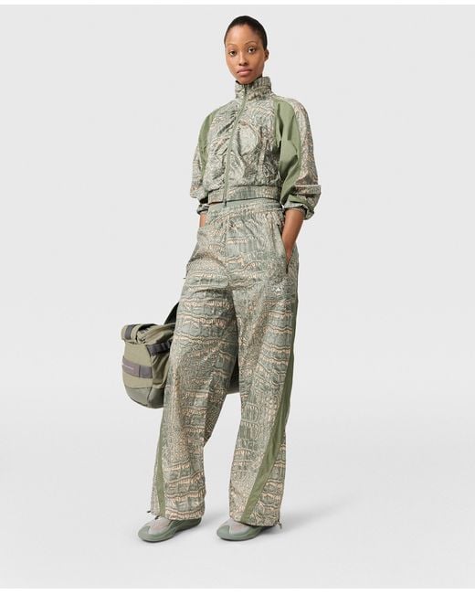 Stella McCartney Green Funnel Neck Graphic Print Track Jacket