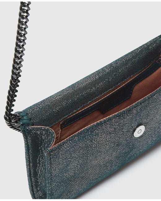 Stella McCartney Gray Falabella Mini Crossbody Handbag With Diamond-Cut Chain
