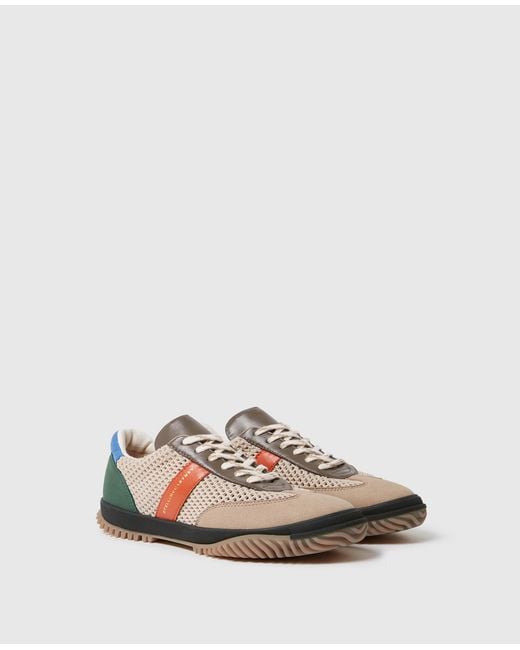 Stella McCartney White Suede And Mesh Panel Sneakers
