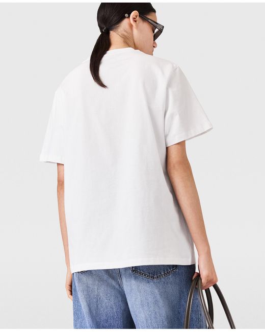 Stella McCartney White Stella Iconics Logo Relaxed Fit T-shirt