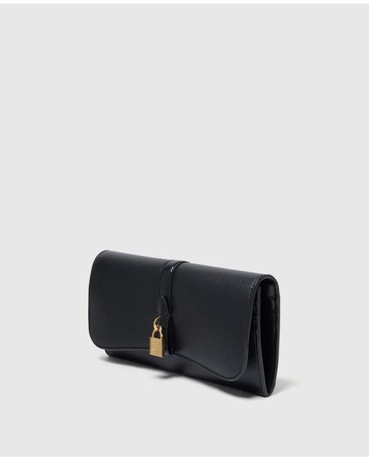 Stella McCartney Black Ryder Flap Continental Wallet