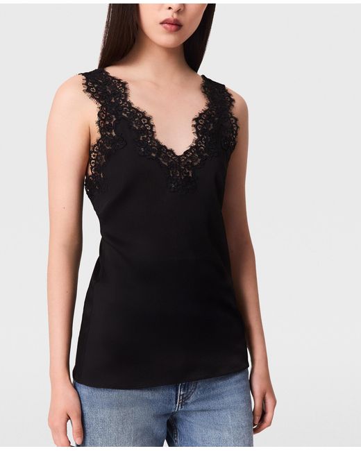 Stella McCartney Black Lace-trimmed Satin Top