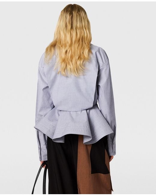 Stella McCartney Blue Chambray Peplum Shirt