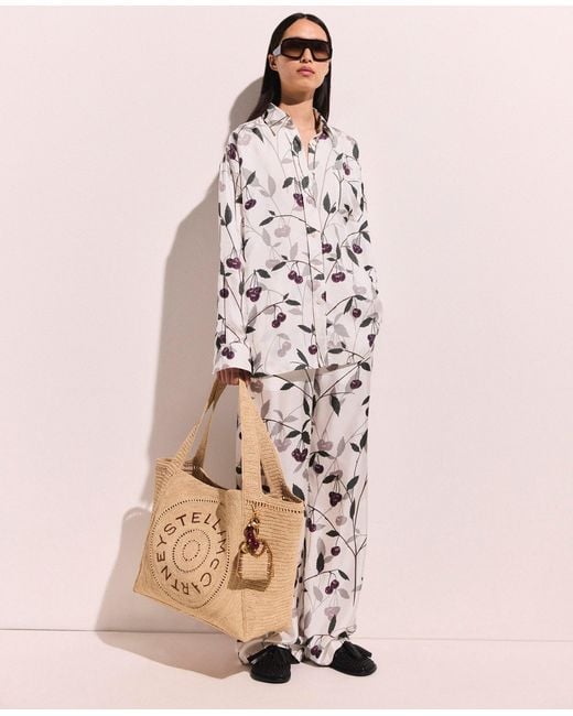 Stella McCartney Natural Logo Raffia Large Tote Bag