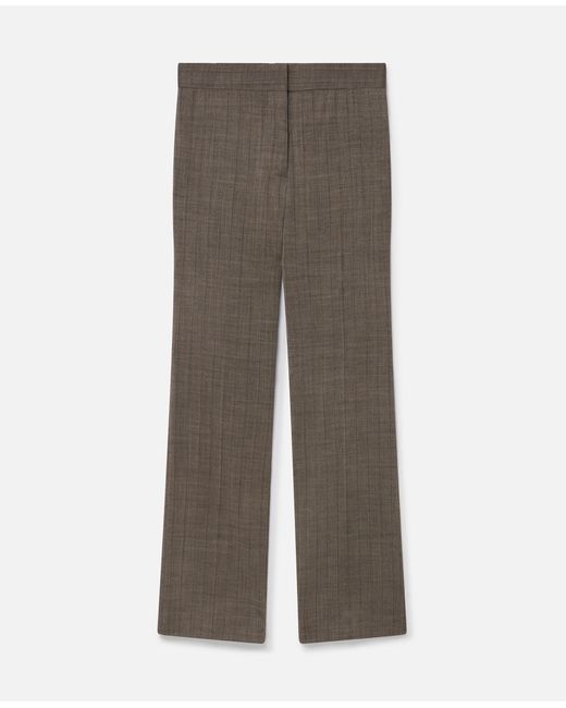 Stella McCartney Brown Pinstripe Twill Mid-rise Straight-leg Wool Trousers