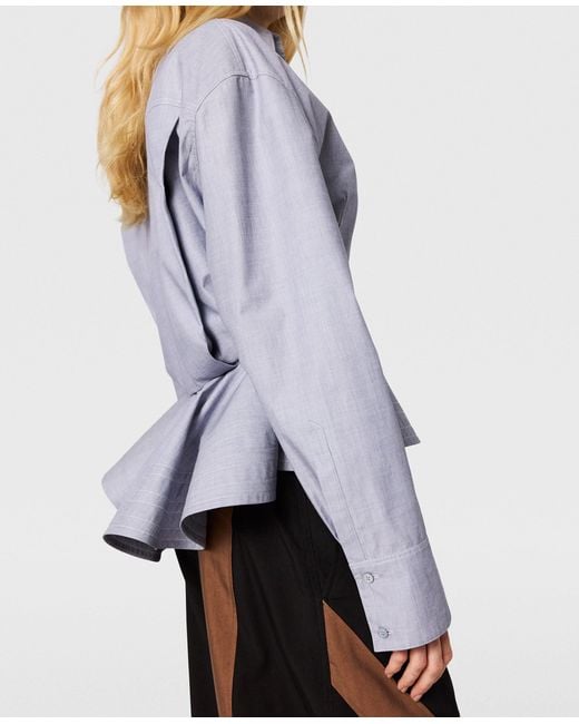 Stella McCartney Blue Chambray Peplum Shirt