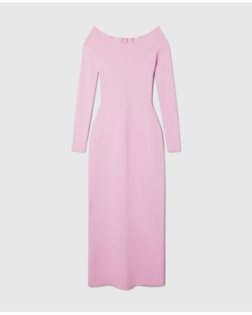 Stella McCartney Pink Compact Knit Long Sleeve Dress