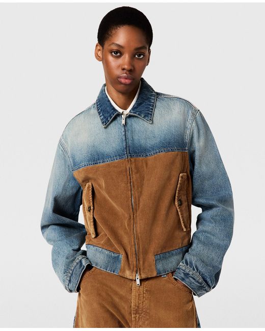 Stella McCartney Blue Corduroy Panel Denim Jacket