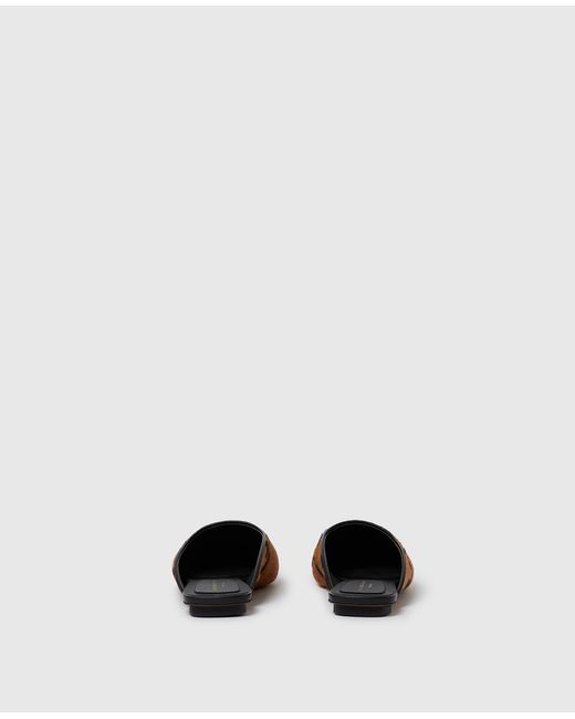 Stella McCartney Brown Square-toe Ocelot Backless Mules