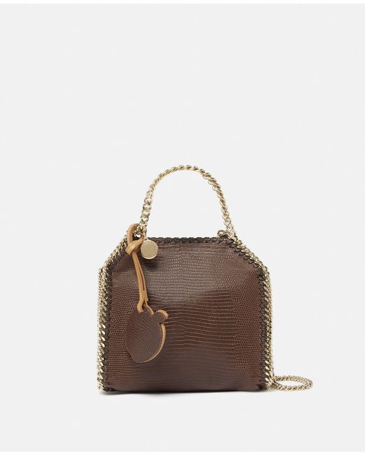 Stella McCartney Falabella Scale Embossed Tiny Tote Bag Chocolate in Brown Lyst UK