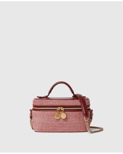 Stella McCartney Pink Falabella Raffia Vanity Case, One Size