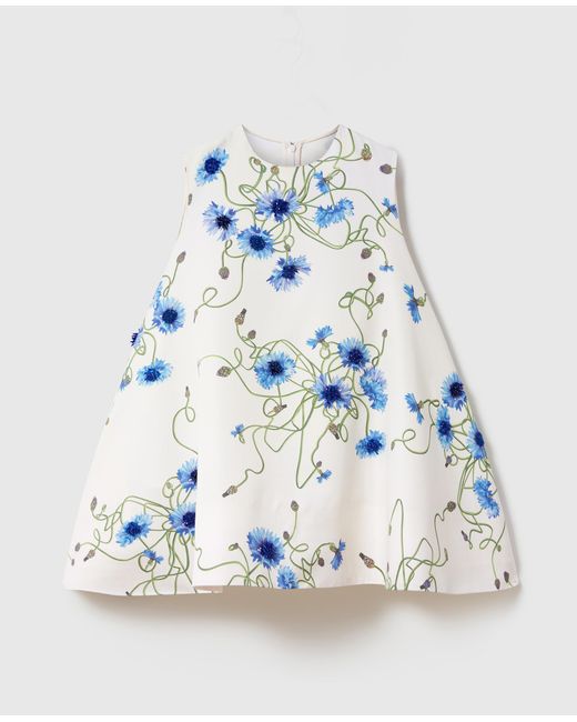 Stella McCartney Blue Cornflower Embroidered A-Line Dress