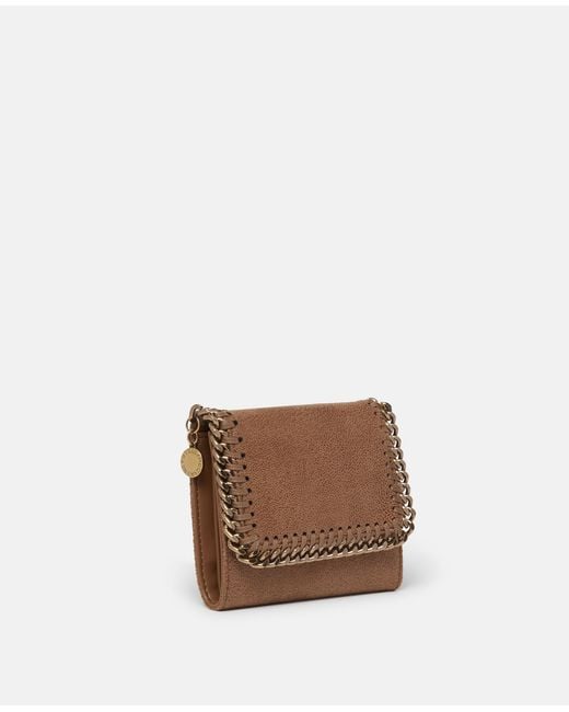 Stella McCartney White Falabella Tri-Fold Wallet, , Pecan