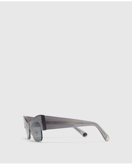 Stella McCartney White Medallion Geometric Sunglasses