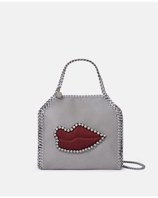 Stella McCartney White Falabella Lips Mini Tote Bag, One Size