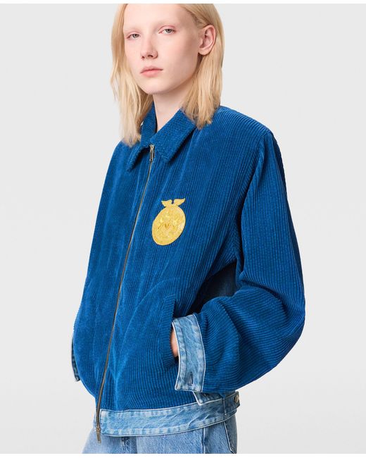 Stella McCartney Blue Corduroy Panel Denim Jacket