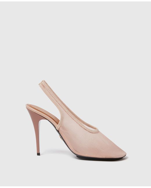 Stella McCartney Pink Slingback Stretch Mesh Pumps