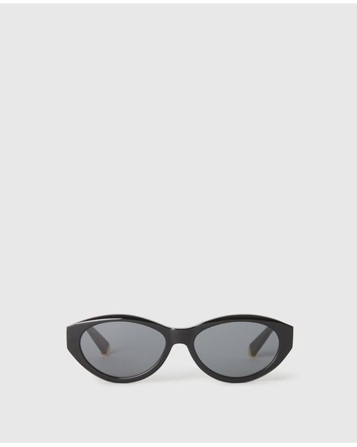 Stella McCartney Gray Logo Oval Sunglasses