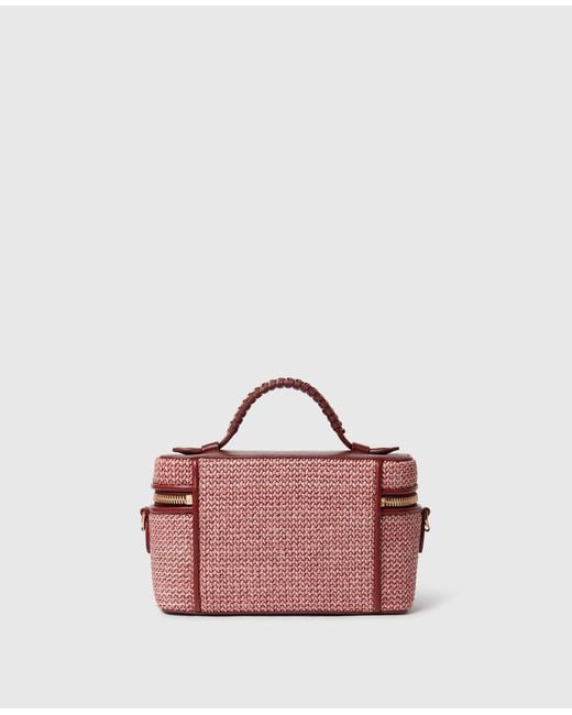 Stella McCartney Pink Falabella Raffia Vanity Case, One Size