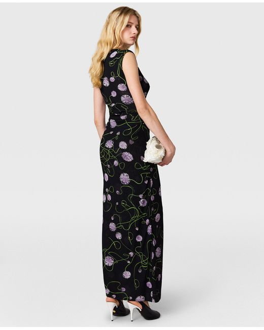 Stella McCartney Black Mesh Twisted Floral Dress