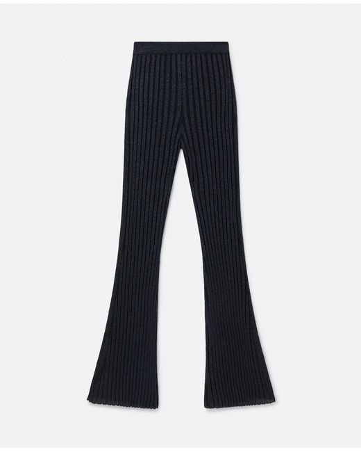 Stella McCartney Blue Lurex Rib Knit Trousers
