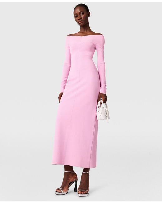 Stella McCartney Pink Compact Knit Long Sleeve Dress