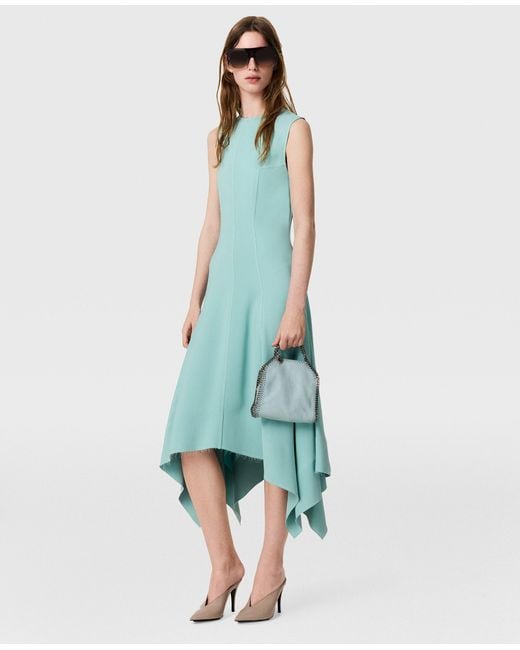 Stella McCartney Blue Asymmetric Hem Midi Dress
