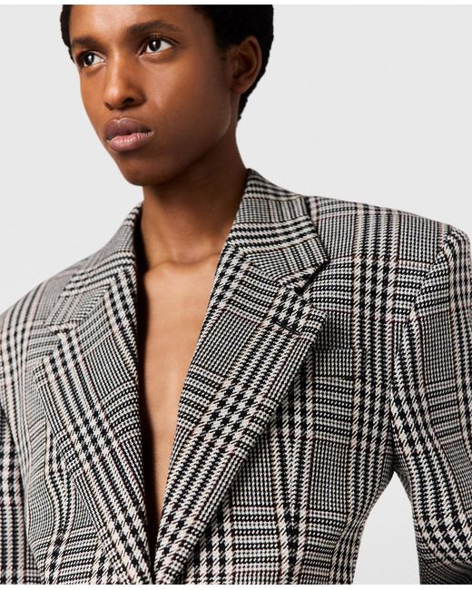 Stella McCartney Gray Checked Wool Jacket