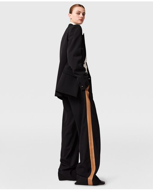 Stella McCartney Black Pleated Wide-leg Trousers